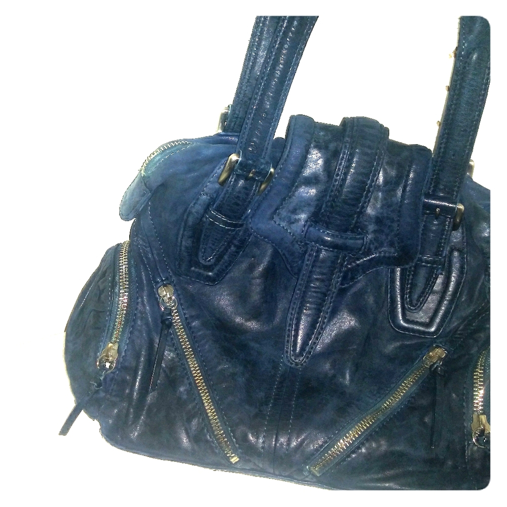 Botkier Navy Leather zipper purse many pockets